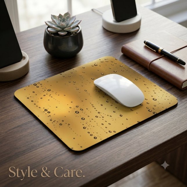 Auffälliger goldener texturierter Regentropfen Mousepad (Eye Catching Golden Textured Raindrop Mouse Pad)
