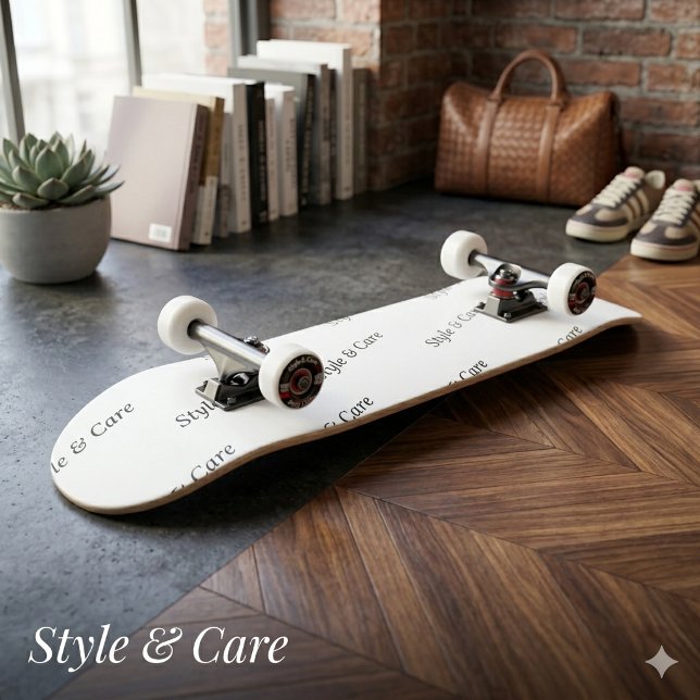 Auffälliger, maßgeschneiderter Markenname Textmust Skateboard (Eye Catching Custom Brand Name Text Pattern Black Skateboard)