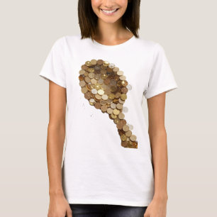 Auffälliger silberner ABSTRACT ART Fashiondruck T-Shirt