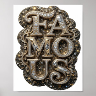 Auffälliges Gold Berühmtes Slogan-Design Poster