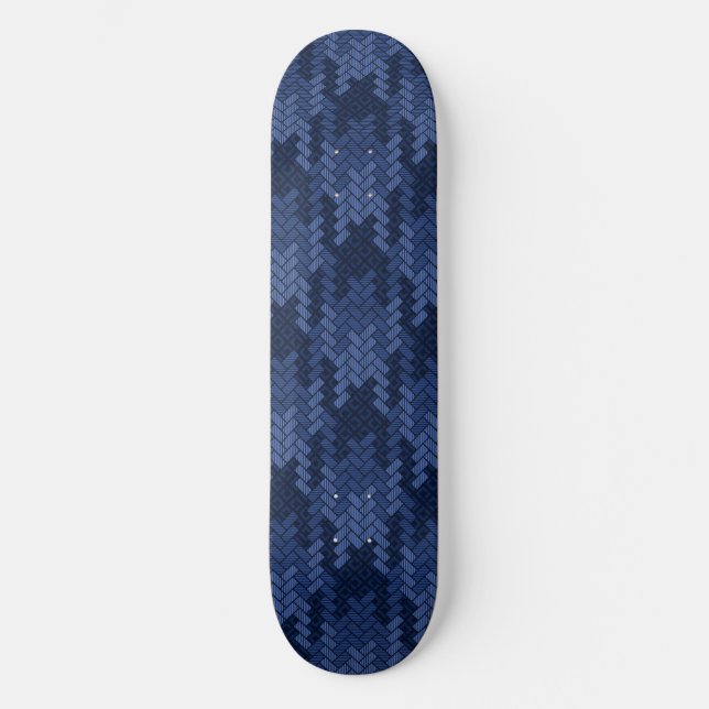 Auffälliges Muster der blauen Formen Skateboard (Vorderseite)