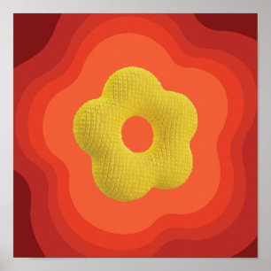 Auffälliges Orange Flower Art Poster - Quadratisch