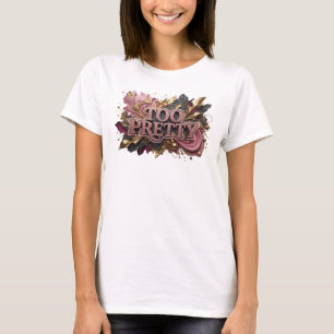 Auffälliges rotes TOO PRETTY Grafik-T-Shirt T-Shirt