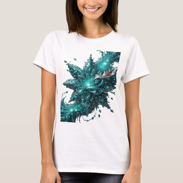 Auffälliges Silber-UNDEAD-Textdesign T-Shirt (Vorderseite)