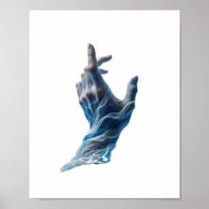 Auffälliges Silber WATER MAGIC Slogan Design Poster