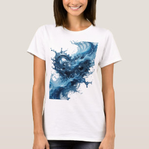 Auffälliges silbernes WASSERBETRIEBENES ZAHNRADSYS T-Shirt
