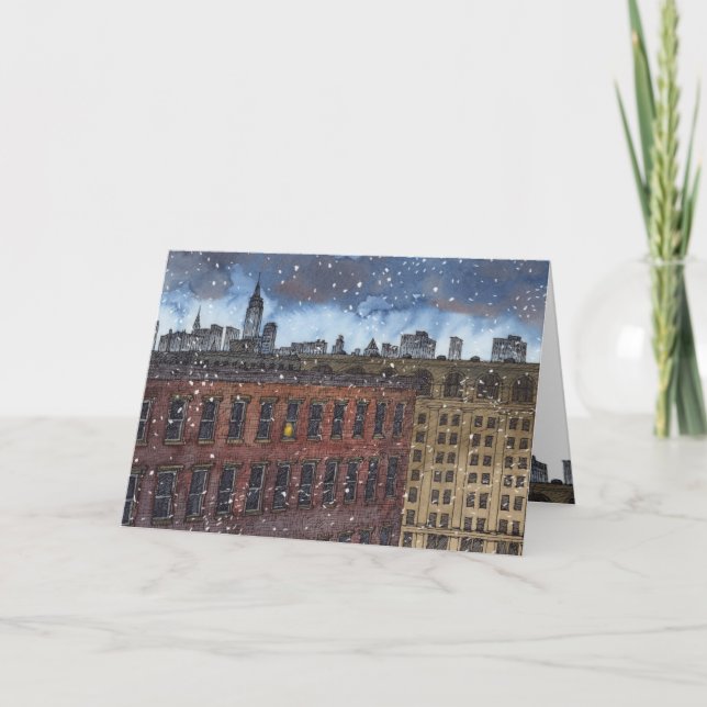 "Aufflackern des Feuers" Weihnachtskarte Feiertagskarte (Vorderseite)