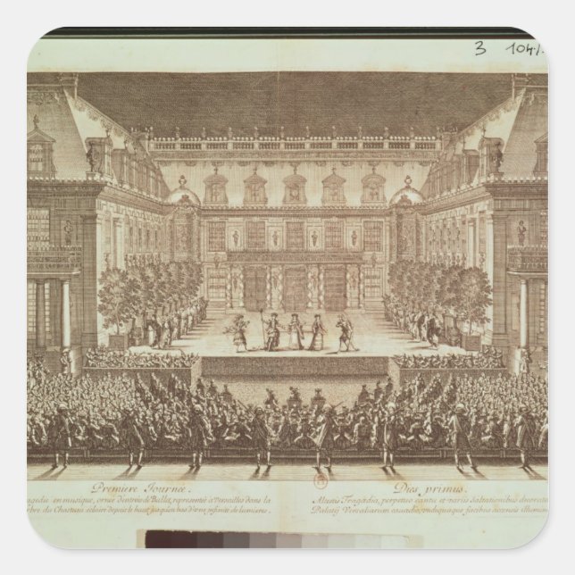 Aufführung der Oper "Alceste" Quadratischer Aufkleber (Vorderseite)