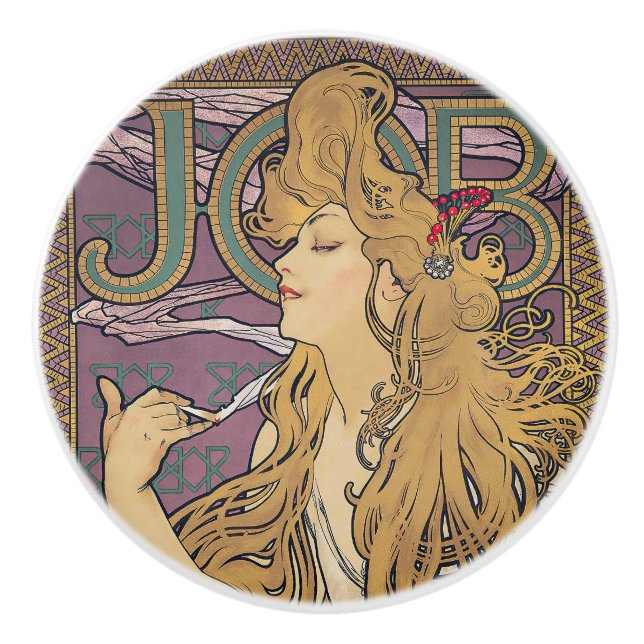 Aufgabe (1896) von Alphonse Mucha Keramikknauf (Vorderseite)