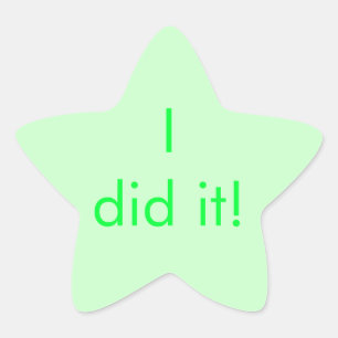 Aufgaben-Diagramm-Aufkleber "ich tat ihn! " Stern-Aufkleber