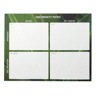 Aufgabenpriorität und Planungsmatrix (Natur) Notizblock