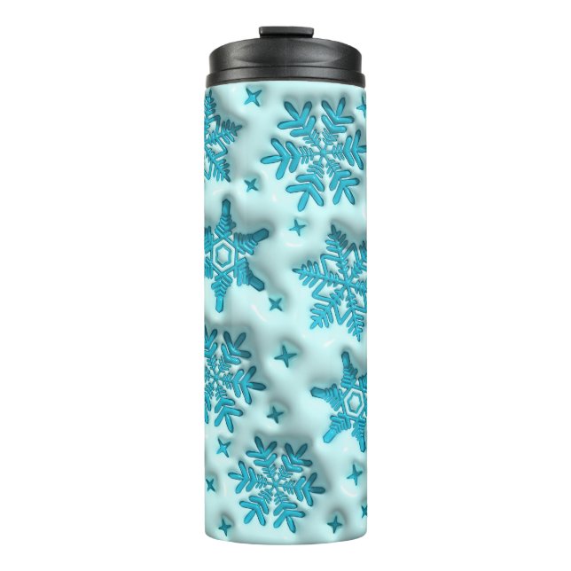 Aufgeblasene Schneeflocken Puffy Tumbler: Sip im W Thermosbecher (Vorderseite)
