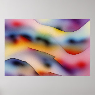 "Aufgebrochene Wellen" Zeitgenössische Abstrakte K Poster