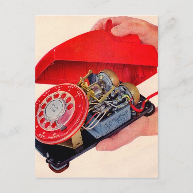 aufgedeckte Telefonanrufe Postkarte (Vorderseite)