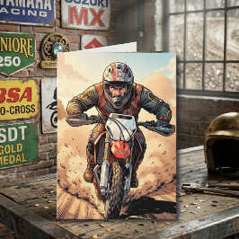 Aufgedreht und bereit zum Motocross-Geburtstag zu Karte