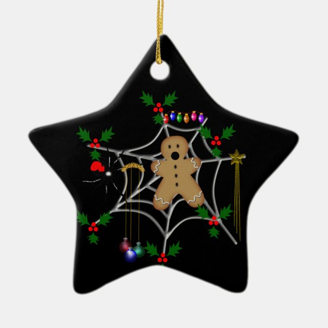 Aufgefangener Lebkuchen Keramik Ornament (Vorne)