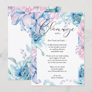 Aufgehängte Hochzeitsfarbe Rosa und Blau Einladung