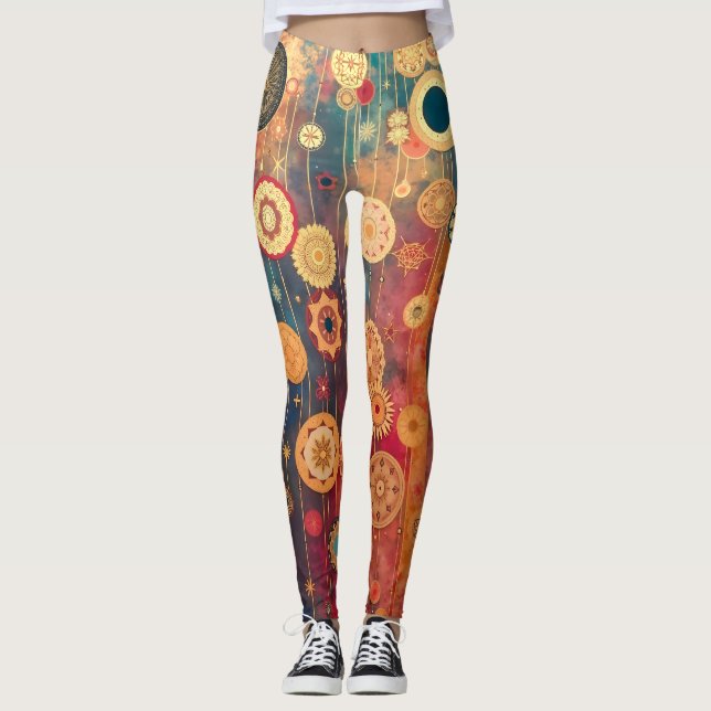 Aufgehängtes Gold Leggings (Vorderseite)
