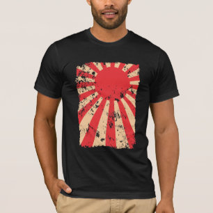 Aufgehende Sonne-Flagge beunruhigtes T-Shirt