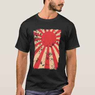Aufgehende Sonne-Flagge beunruhigtes T-Shirt