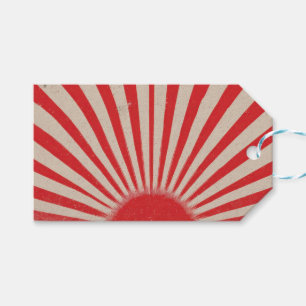 Aufgehende Sonne Hintergrund – Retro Vintage Strah Geschenkanhänger