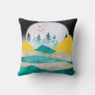 Aufgehende Supermond-Landschaft Kissen