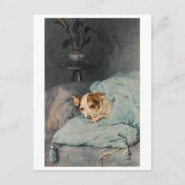 Aufgeklappt - Hund Postkarte (Vorderseite)