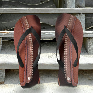 Aufgeknöpftes Leder Flip Flops