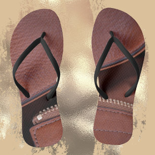 Aufgeknöpftes Leder Flip Flops