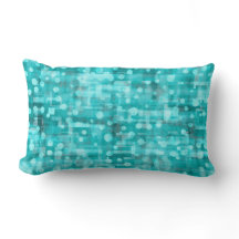 Aufgepumpte Neon-Teal-Punkte-Abstract-Wurfkissen
