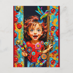 aufgeregt, einen neuen Tag zu begrüßen Postkarte