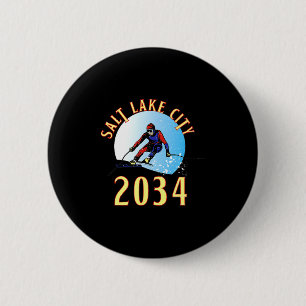Aufgeregt für 2034 für Salt Lake City Utah Button