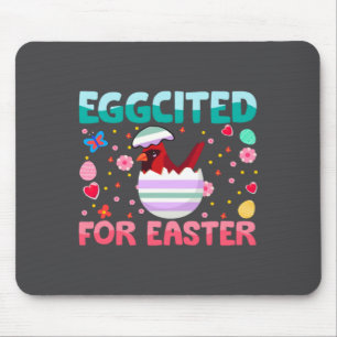 Aufgeregt für Osterhasen Kardinal Kaninchen Kinder Mousepad