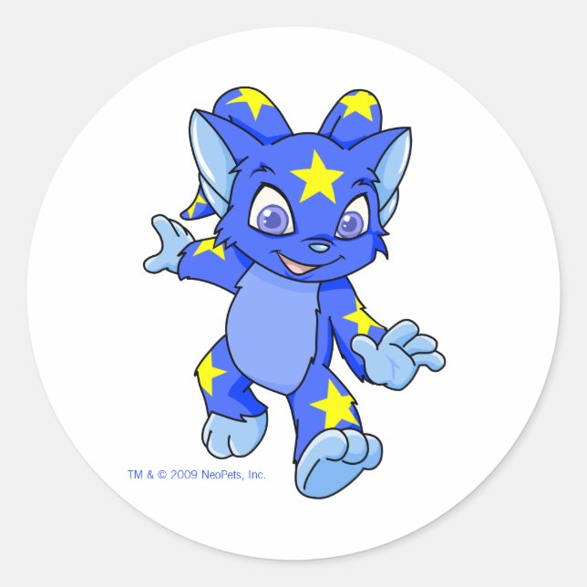 Aufgeregt Starry Acara Runder Aufkleber (Vorderseite)