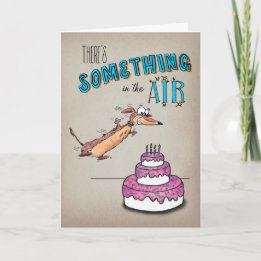 Aufgeregte Dackel zum Geburtstag Karte