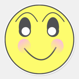 Aufgeregte Emoticon-Stimmung Runder Aufkleber