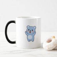 Aufgeregter Bär Minimal Kawaii Stil