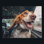Aufgeregter Hund auf Rainy Car Ride Art Print Puzzle<br><div class="desc">Diese dynamische Kunstdrucke erweckt den Reiz eines Hundes,  der eine regnerische Autofahrt genießt. Die Regentropfen am Fenster und der fröhliche Ausdruck des Hundes machen dieses Stück zu einer perfekten Liebe für das Abenteuer. Ideal für Hundebesitzer und Tierkunstsammler.</div>