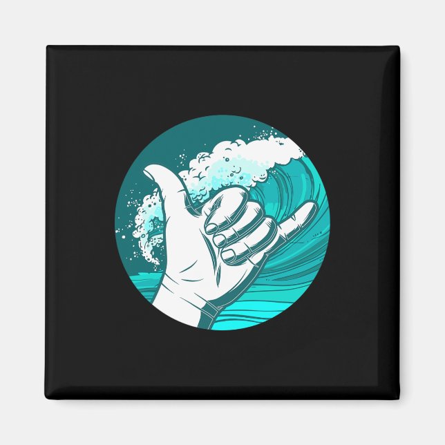 Aufgeregtes Handsurfen  Magnet (Vorne)