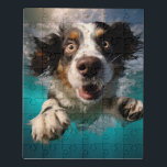 Aufgeregtes Hundeschwimmen unter Wasser Puzzle<br><div class="desc">Mit diesem lebendigen Unterwasser-Hundedesign lassen Sie Ihre Produkte begeistern! Mit einem fröhlichen Hundeschwimmen mit breiten Augen und einem spielerischen Ausdruck, vereint dieses Kunstwerk den Spaß und den Nervenkitzel des Wasserspiels perfekt. Die lebendige Unterwasserszene und die dynamische Komposition machen dieses Design zu einer großartigen Wahl für Hundeliebhaber, Liebhaber von Haustieren und...</div>