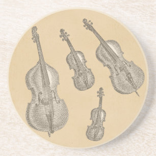 Aufgereihte Instrument-alte Strichzeichnungen Sandstein Untersetzer