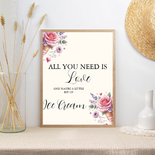 Aufgerückte rosafarbene Bar des modernen Brautpart Poster