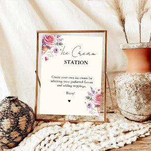 Aufgerückte rosafarbene Bar des modernen Brautpart Poster