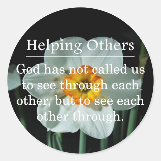 Aufgerufen, um anderen zu helfen runder aufkleber (Vorderseite)