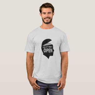 Aufgeschlossenheit Idee Zeichnung Motto, Acht auf T-Shirt