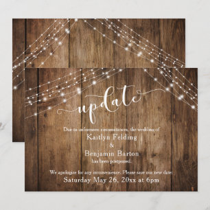 Aufgeschobene Hochzeitsankündigung, Rustikales Hol Einladung