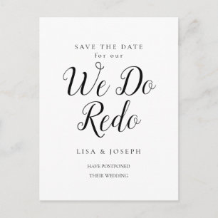 Aufgeschobene Save-the-Date Wir machen es nochmal Postkarte