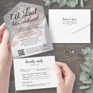 Aufgeschobener Hochzeitsempfang QR-Code Beim letzt All In One Einladung