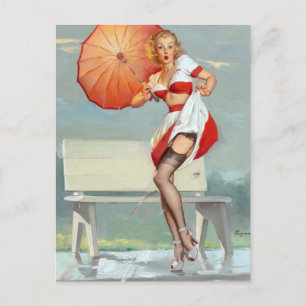 Aufgespritztes Pin-Up Postkarte