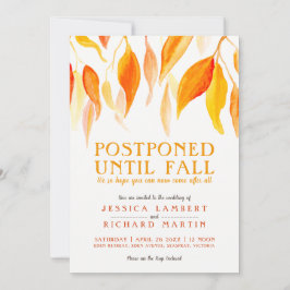 Aufgestellt bis Herbst Orange Blätter Hochzeit Einladung